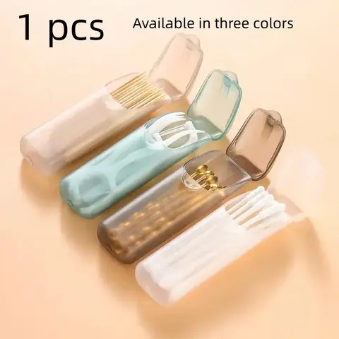 Portable Dental Storage Box, Durable Storage Organizer, Lidded Plastic Organizers, Transparent Plastic Toothpick Floss Cotton Swab Holder, Multi-Layer, Travel Friendly, Soft Color Option, Multifunctional Storage Solution, Plastic Storage Boxes