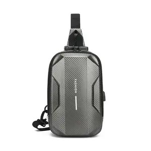 New Men's Hard Shell Chest Bag Casual Fashion Shoulder Bag Crossbody Mobile Phone Student Riding Outdoor Sports Motorcycle Bag