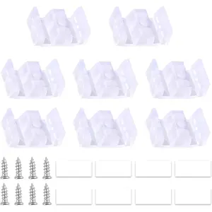 8 Pack Shower Door Bumpers Clear Anti-Collision Stoppers with Screws for Framed Sliding Glass Doors, Bottom Guide Assembly Adhesive and Screws Included