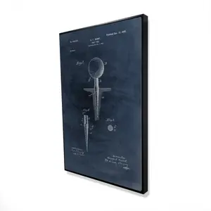 360 Stand Industrial Golf Tee Blueprint Technical Drawings Wall Art, 24x36 in. Framed Photo Artwork, Home Decoration for Man Cave Room (Posters & Prints)