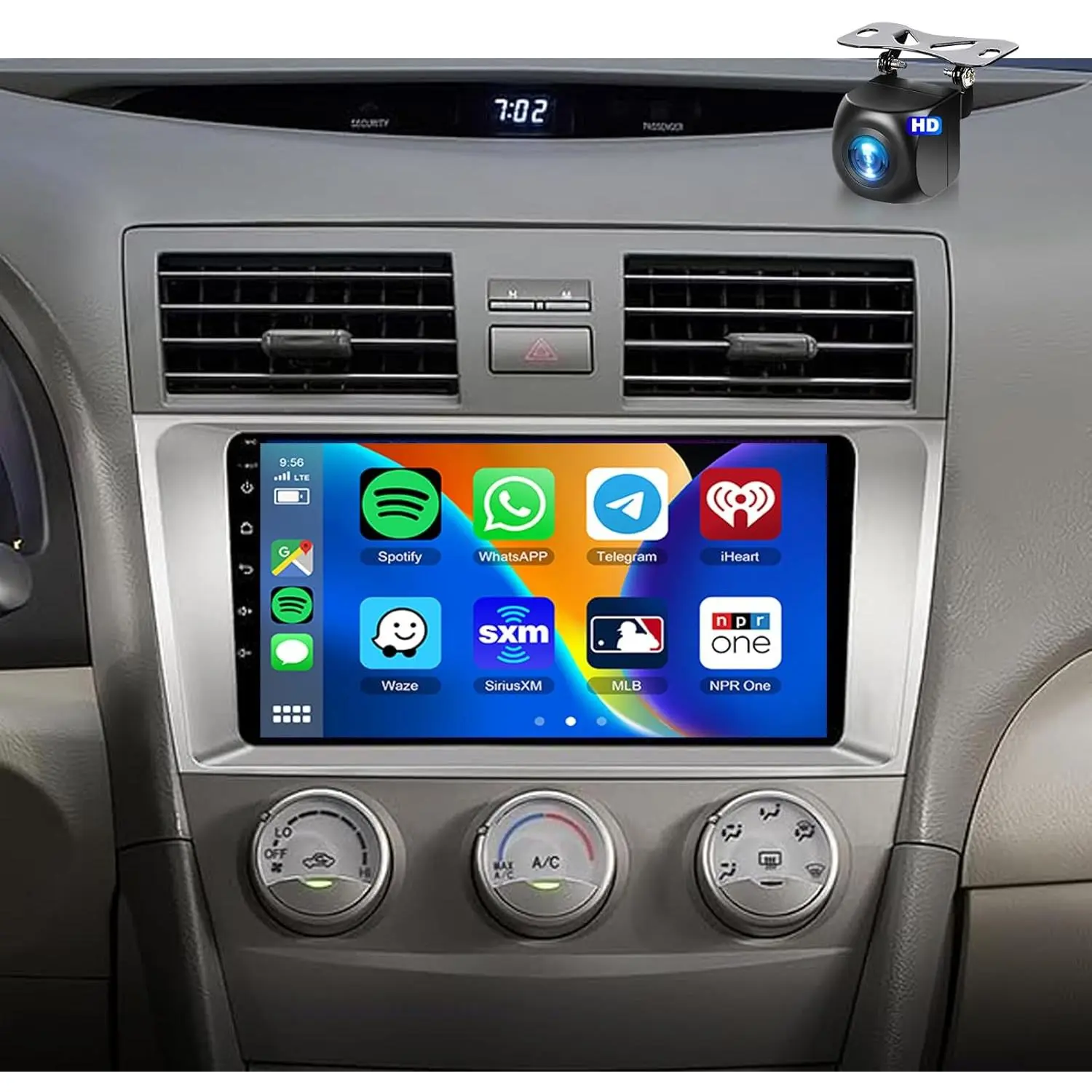 RIMOODY 2+64G 9-Inch Touch Screen Car Stereo for Toyota Camry 2006-2011, Car Display Screen with Wireless CarPlay, Android Auto, Android, GPS/WiFi/DSP Audio, 10-Band Audio, Bluetooth, SWC, Backup Camera Car Media Player