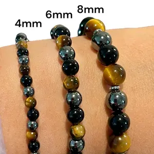 Triple Protection Bracelet | Safeguard Spirit, Mind and Body Natural Gemstones Tiger Eye