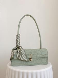 trendy flap square bag, women's fashion faux leather purse, stylish chain decor shoulder bag, handbag shoulder bag