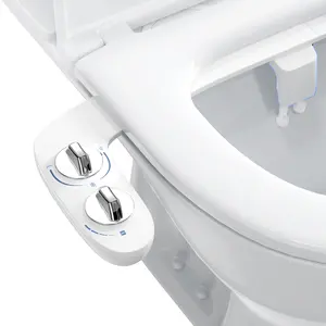 Bidet Attachment for Toilet, Dual Self-Cleaning Nozzles with Rear & Feminine Wash, Adjustable Water Pressure, Easy Installation, White Hygienic Bathroom Accessory
