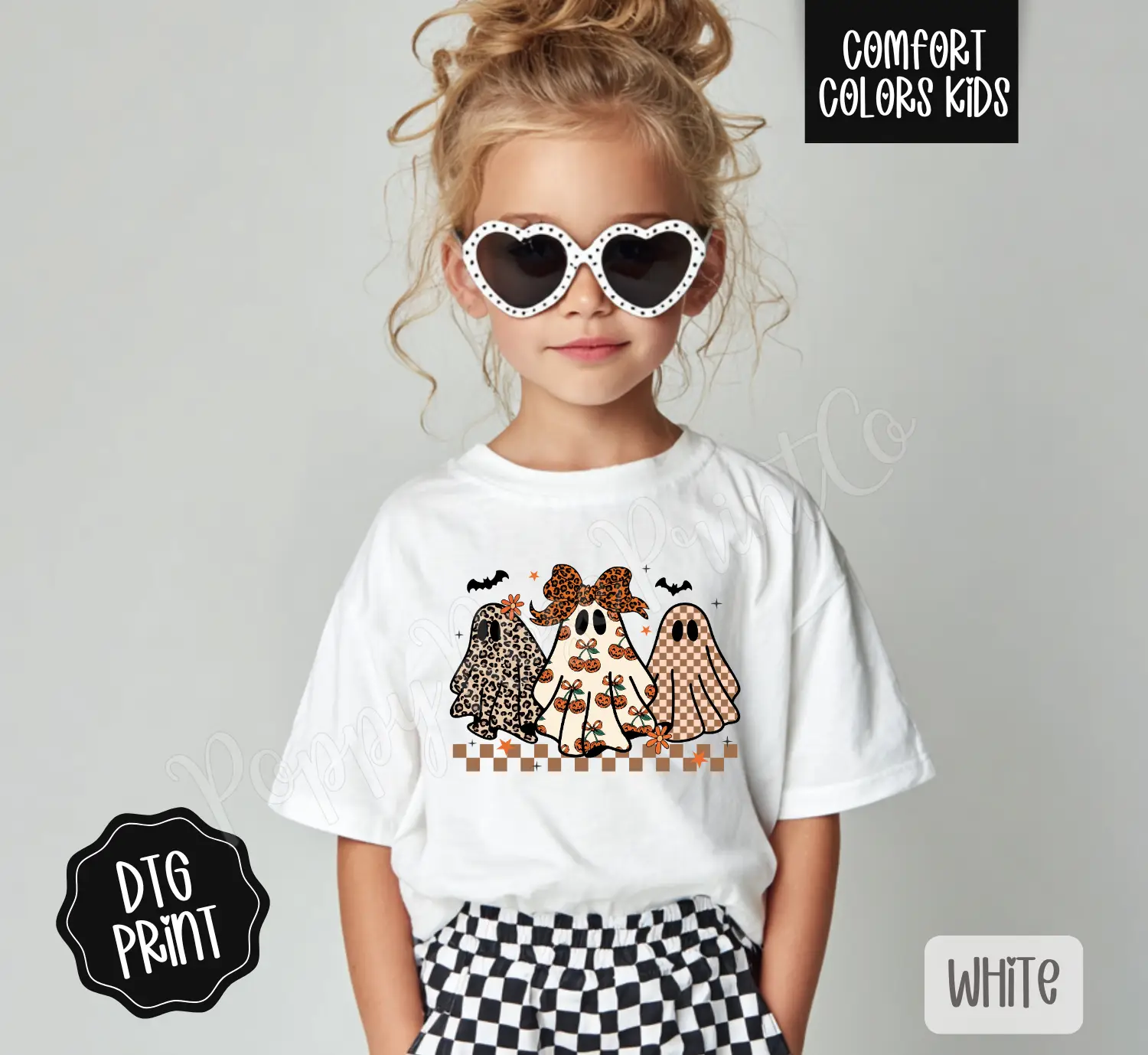 Boujie Ghost Youth Comfort Colors Tshirt, Halloween Tee for Kids