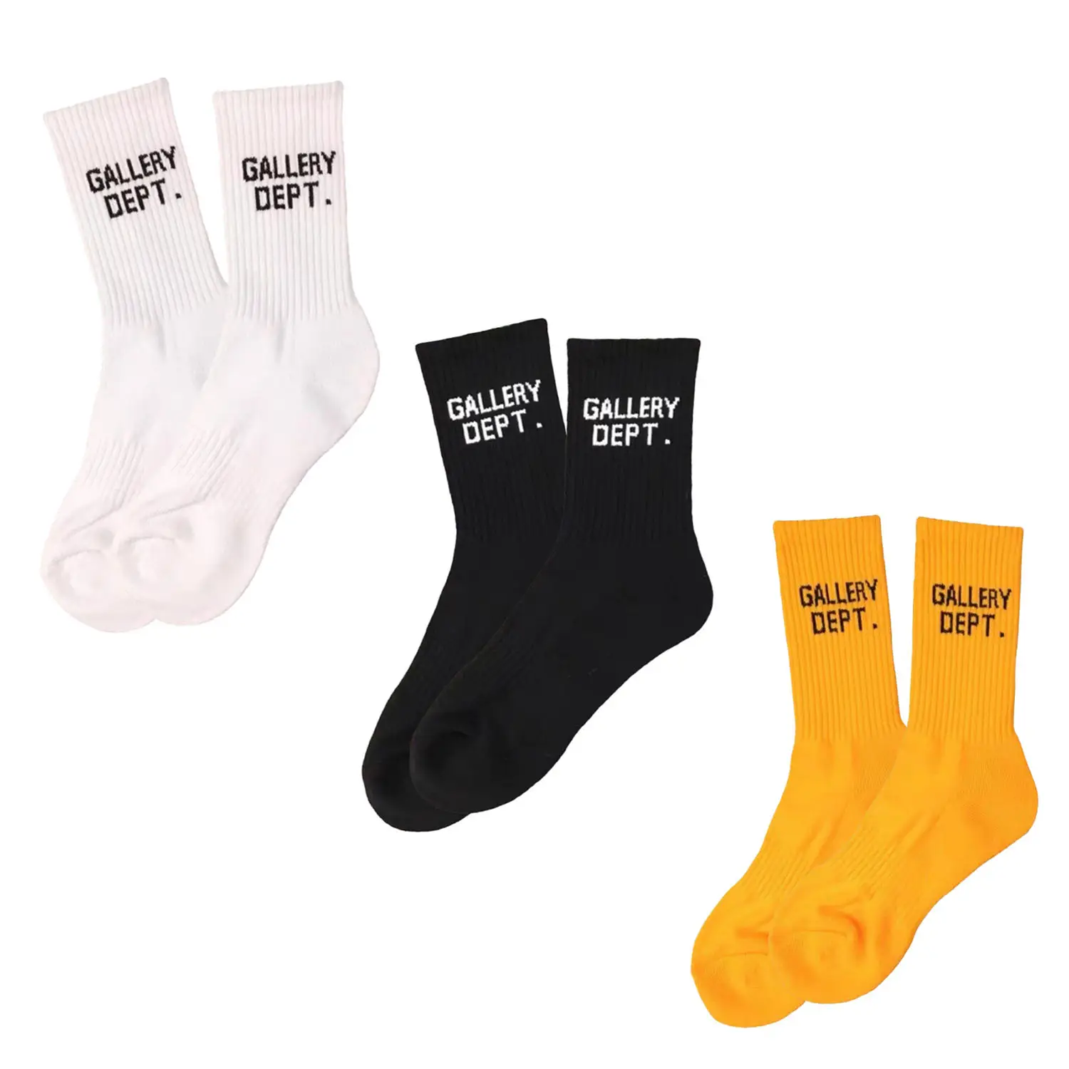 3 Pack GALLERY DEPT Unisex Socks Womens Crew Lightweight Thin Casual Calf Socks Men Coloured Cotton Socks Novelty Solid Dress Sox Colorful Fashion Fun