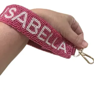 Custom beaded keychain wristlet