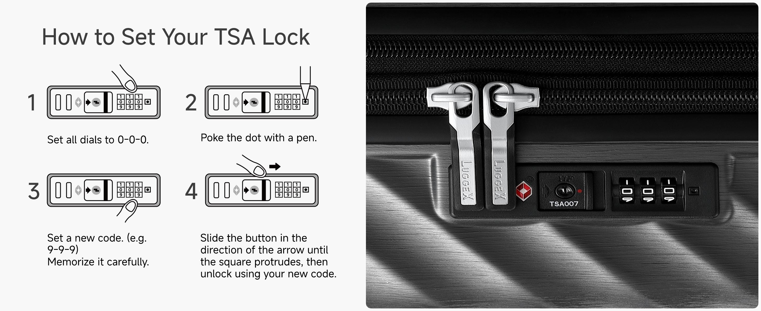 LUGGEX 24 Inch Trunk Luggage, Expandable PC Hard Shell Medium Checked Suitcase with Shock - Absorbing Wheels & TSA Lock