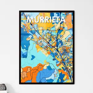 Vibrant Murrieta California Art Map Poster Unique Wall Decor Personalisable Gift For Home Decor Enthusiasts