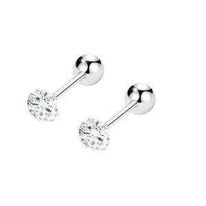 Micro-Set CZ Screw Back Ear Cuff Studs Set|Gold & Silver Multi-Size Earrings|6 Pairs Sleep-Friendly Hoops