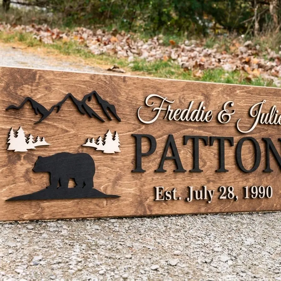 Personalized CNC-Laser Engraved Wood Sign, Home Decor..