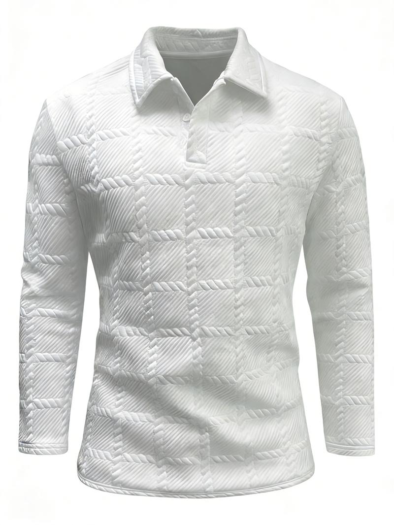 2026 Spring and Autumn men's long-sleeve Polo shirt, suitable for business, casual daily wear, and commuting, with a half-placket collar design, a new versatile top perfect for wearing alone or layering.