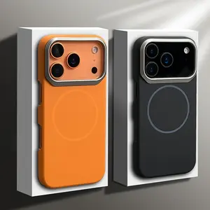 Luxury Metal Camera Frame Protection Magnetic Matte Hard PC Phone Case Compatible with for Iphone 11 12 13 14 15 16 17 Pro Max Plus 17Air Wireless Charging Shockproof Cover