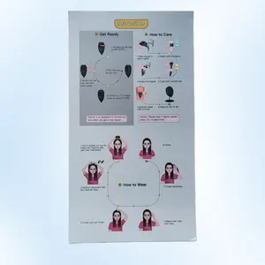 【Don't buy - Free gift-bangs service card】A card with instructions for cleaning, caring for and wearing the bangs, made of coated