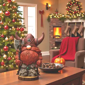 Halloween Viking Norse Gnome Statue Viking Warrior Minotaur Gnome Resin Figurines, Indoor Outdoor Decor, Home & Office Collectible Ornaments, Halloween, Dad's and Men's Gift, Gift for Courage