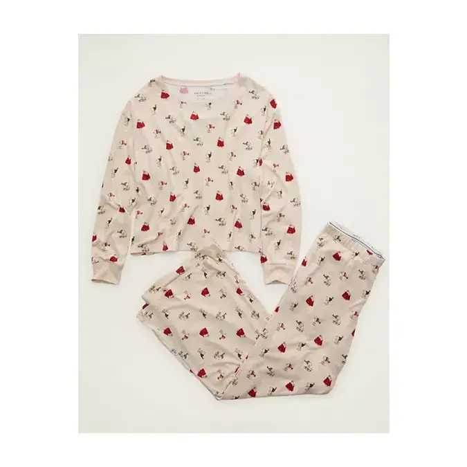 AE Luxe Plush Snoopy Long Sleeve + Pant PJ Set