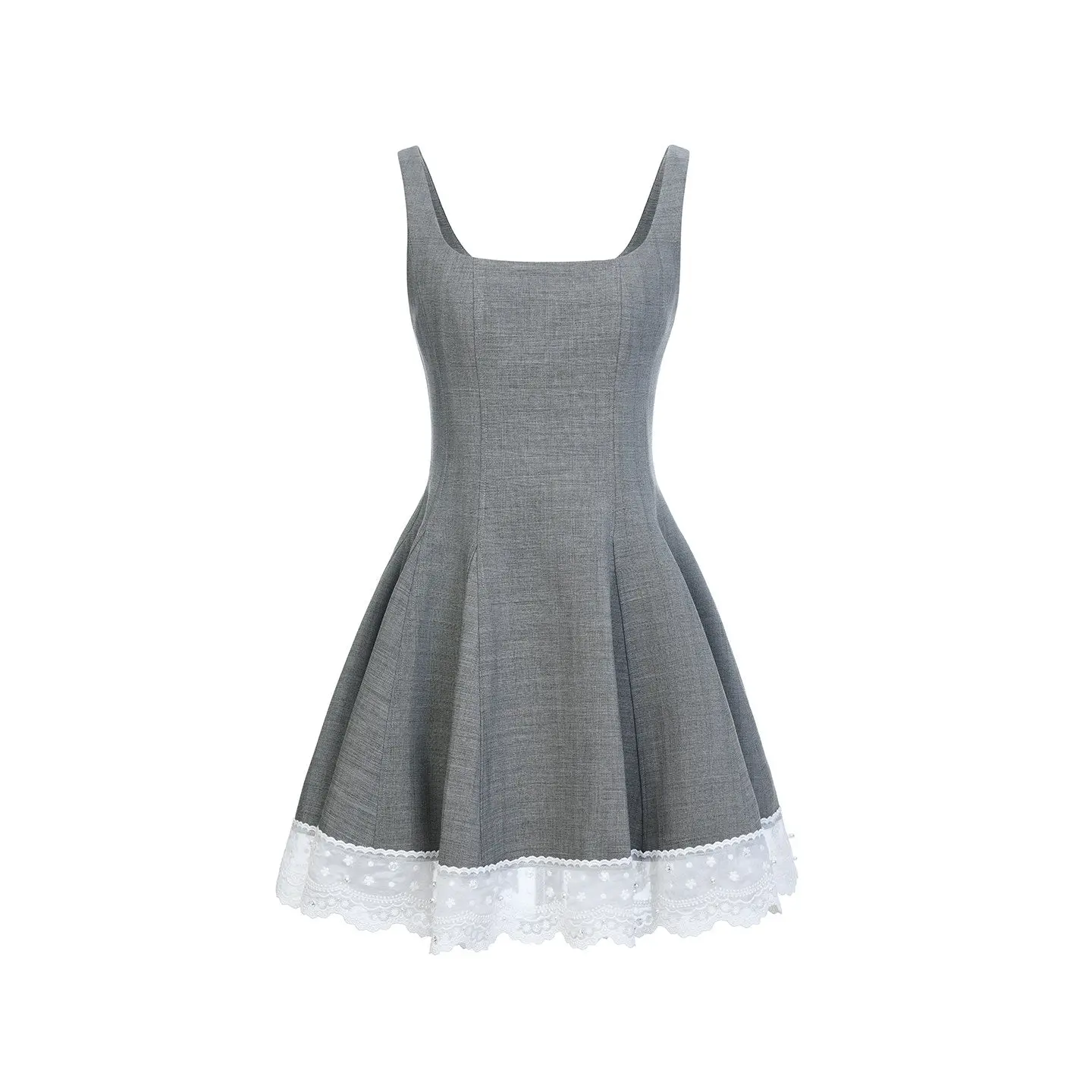 FAME Rococo Hepburn-style Embroidered Trim Short Dress - ZAYDEN.