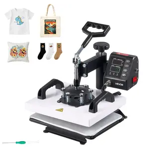 VEVOR Heat Press Machine 12 x 10 in Sublimation Press Machine Swing Away, Heat Up Fast and Even, Digital Precise Time and Temperature Control, for T-Shirts, Canvas Tote Bag, Pillowcases, Socks