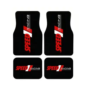 4pcs Universal Car Floor Mats, Thickened Print Design, Fits Most Models, Tesla Mdy, Suvs, Elegant Interior Decor, Halloween Christmas Gift
