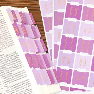 96 count  Tabs, Purple  Tabs for Women  Foil Laminated  Tabs for Study  Large Print  Book Tabs for Old and  Testament, 30 Blank  Index Tabs