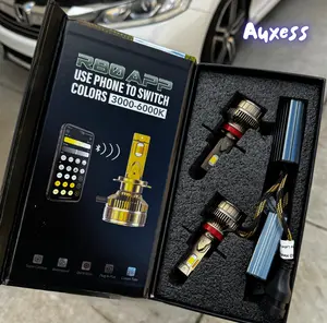 Auxess Ultra Bright Tricolor Bluetooth LED Headlight/Fog Bulbs 3000K-6000K CANBUS Plug & Play