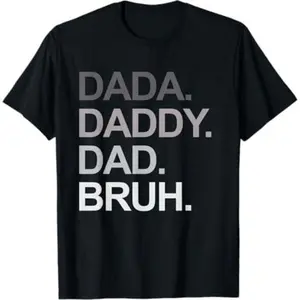 Ootd T Shirt Dada Daddy Dad Bruh Funny Husband Dad Father's Day Mens T-Shirt Black-Hoodie-front Black-Sweatshirt-front