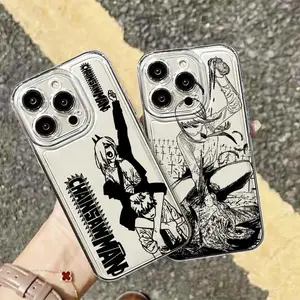 Chainsaw Man Anime Phone Case For iPhone 17 16 15 14 13 12 11 Pro Max Plus Air And Galaxy S25 S24 S23 S22 Ultra Plus FE Edge TPU Soft Transparent Phone Case