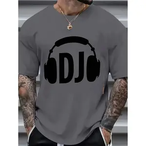 Men'S T-Shirt Featuring Trendy DJ Headphones Design - Made from 100% for Casual Comfort - Unique Graphic for Daily Use - Offered in Various Colors to Suit Any Fashion - Ideal for Music Enthusiasts And Fashion Forward Individuals in City Environments
