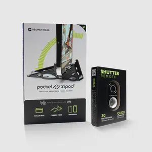 Pocket Tripod PROv2 Universal Kit + Shutter Remote -  Phone Stand - Bluetooth Remote