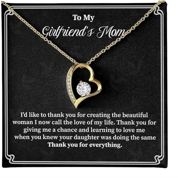 To My Girlfriend's Mom Necklace Gift For Mother's Day, Anniversary, Surprise Birthday Present From Boyfriend, Love Knot Jewelry For Your Girlfriend's Mother