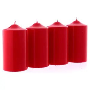 unscented red pillar candle
