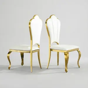 Luxury White PU Leather Dining Chairs set of 2,Modern Upholstered Chair for Kitchen with Stainless Steel Legs,High Quality with Leaf Back,Comfort Petal Shaped Chairs for Dining Room,Office and Apartment,Easy to Assemble and Clean