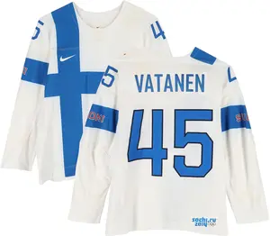 Sami Vatanen Team Finland Game-Used #45 White Jersey vs. Team Austria on February 13, 2014 - Fanatics Authentic Certified
