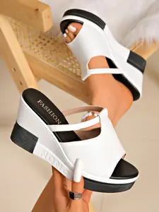Fashion Sexy Style Women's Wedge Heel Sandals, Boho Sandals, Versatile Elegance Shoes, Perfect for Any Occasion, Trendy Ladies Footwear, Fashionable Slide Sandals