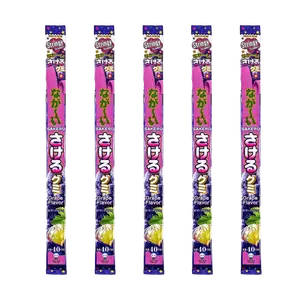 UHA Long Sakeru  Jelly Gummy Candy Grape,1.16 oz*5【Value Pack】