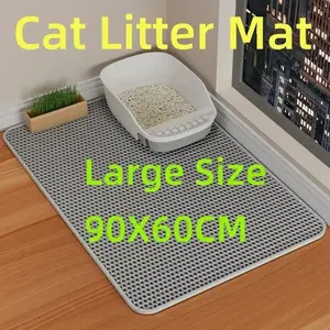 Waterproof Dual-Layer Pet Cat Litter Mat Pad, Non-Slip Toilet Mat for Cats, Washable Cat Sand Tray, Pet Cleaning Accessory, Double Layer, Easy to Clean, Durable