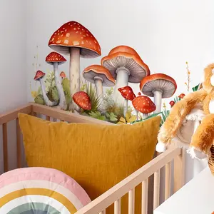 A mushroom forest wall sticker for living room, bedroom, room decoration self-adhesive wall sticker (MS7126-YC)