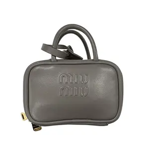 Pre-owned miu miu Leather Mini Bags Boy Micro Bag Grey E26050477