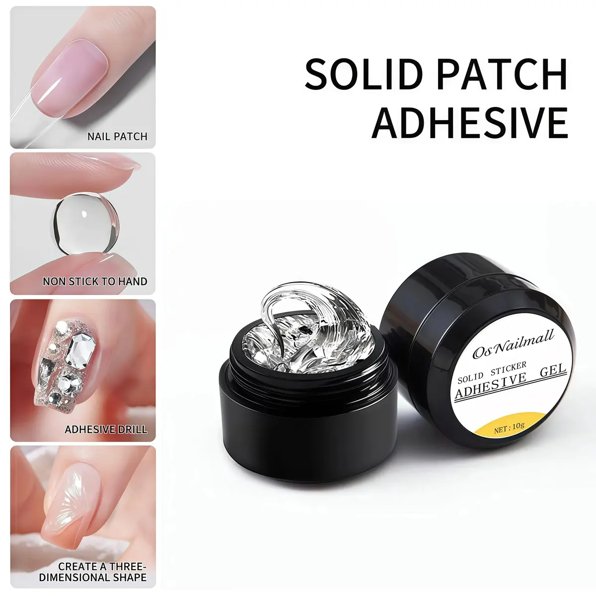 Nail Art UV Gel Polish, Non-Stick Hand Solid Glue, Transparent Jelly False Nails, Adhesive Extension Tips, Nail Art Supplies, UV Light Gel, Nail Design