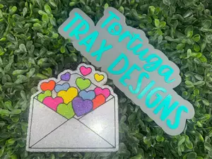 Tortuga TRAX DESIGNS Valentine Hearts Envelope Freshie Hand Painted Car Air Freshener Sweet Grace Scent Perfect for Valentine's Day