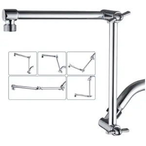 14 Inch Shower Arm Extender for Rain and Handheld Shower Head, Height & Angle Adjustable