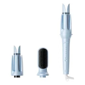 3 in 1 Automatic Curling Iron for All Hair Types, Anti-scald Rotating Curling Iron with Large Slot, Dual Voltage Curling Iron with 4 Heat Settings