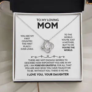 Gifts for Mom Love Knot Necklace From Daughter, Mom Necklace Gifts From Daughter, Birthday Gifts for Mom From Daughter, Necklace for Mom, Mother Gifts, Presents for Mom
