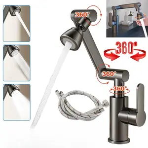 Brass Bathroom Faucet, 360° Swivel Single Handle Mixer Tap, Hot Cold Vanity Faucet with Ceramic Cartridge#fathersdaygift