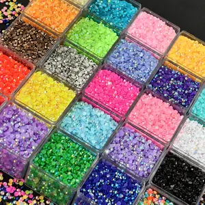 15800pcs 24 Colors 3mm Round Resin Jelly Rhinestones, Nail Art Accessories, Shoes, Clothes, Cosmetics, Bright Colors, Easy to Use