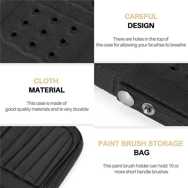 29Cm Artist Paint Brush Holder Zippered Brush Case for Oil Acrylic Watercolor Brush Breathable Painting Kit