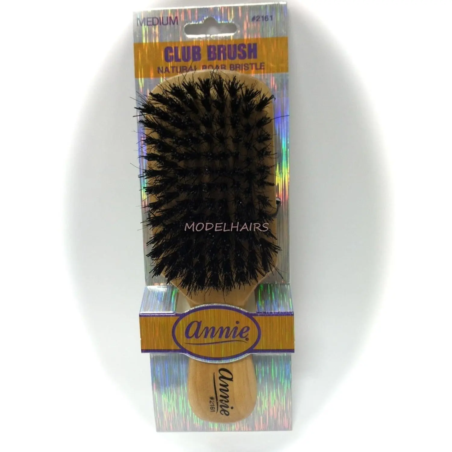 Annie Club Brush Natural Boar Bristle Medium #2161