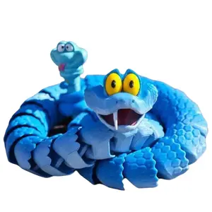 3D Printed Gary the Snake Cute Kids Gift Fully Articulated Movable Realistic Animal Model Toy for Children Flexible Movement Endless Play