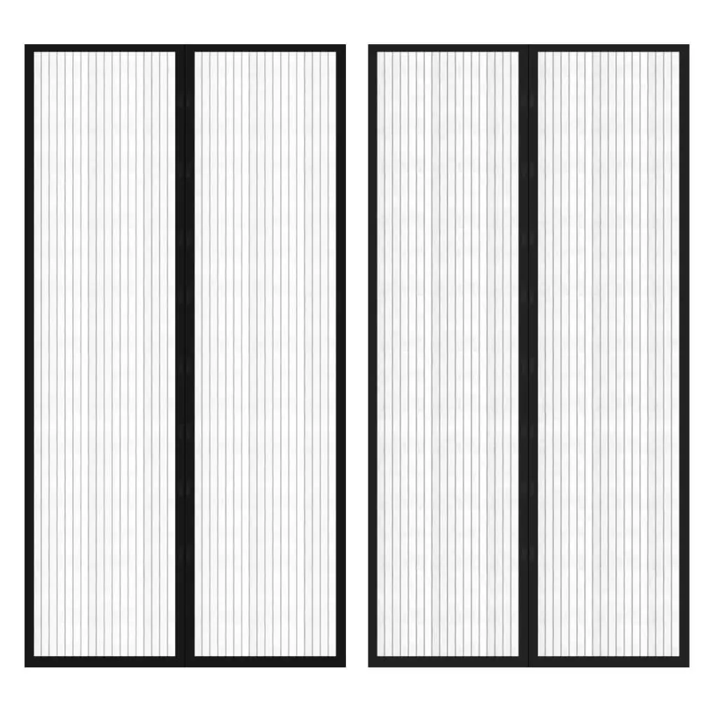 vidaXL 2x Mesh Door Curtain Magnetic Snap Insect Fly Bug Mosquito Screen Net 40920