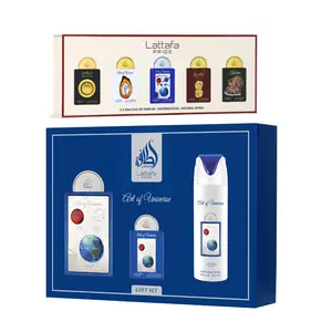 Lattafa Pride No.3 Arabian Floral Oriental Unisex Fragrance Gift Set (5x20ml) + Art of Universe Fragrance Gift Set, Arabian Fragrance, Floral Oriental Fragrance